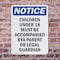 Signmission Children Under 18 Must Be Accompanied, 7 in W x Rectangle, Plastic OS-2PACK-NS-P-710-V-10582 - alternate 2